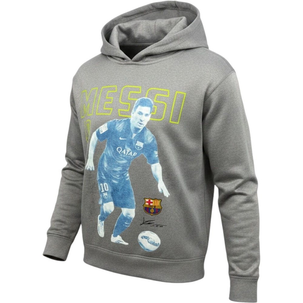 Lionel Messi Kids Youth Grey Graphic Hoodie Sweatshirt Size Medium